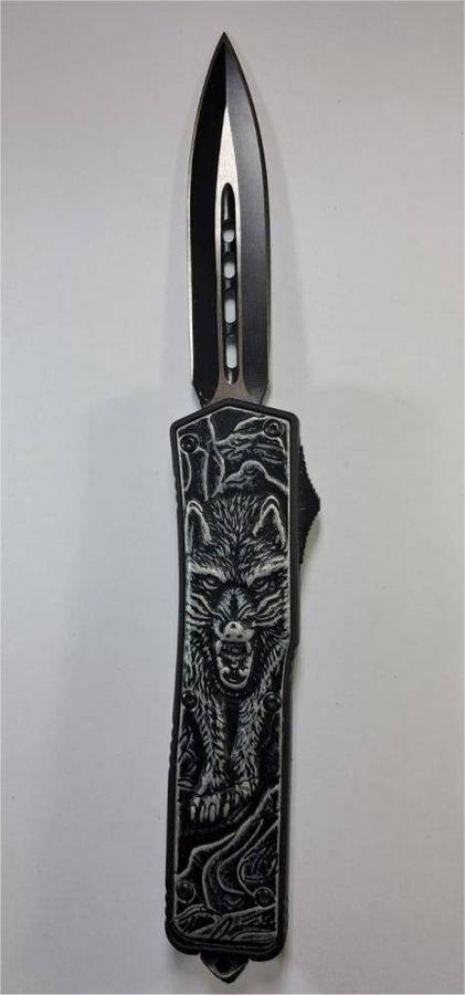 Automatic OTF Knife with Double Edged Blade