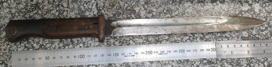 German bayonet Eagle stamp coded WaA883 both handle and scabbard