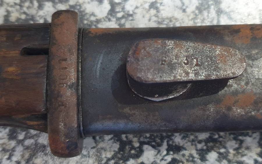German bayonet Eagle stamp coded WaA883 both handle and scabbard