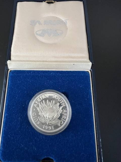 RSA 1991 R1 NURSING SILVER PROOF COIN IN SA MINT CASE