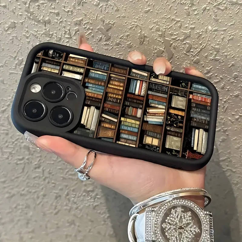 iPhone 12 Cartoon Bookshelf Case + Free Screen Protector