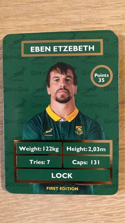 Eben Etzebeth Rugby Card - Pick n Pay Collectaboks Trading Cards