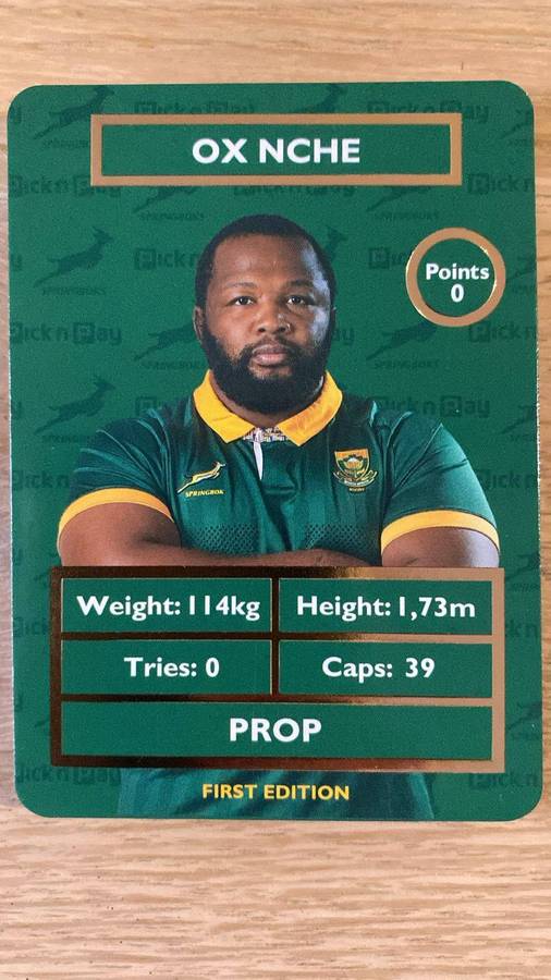 Ox Nche Rugby Card - Pick n Pay Collectaboks Trading Cards