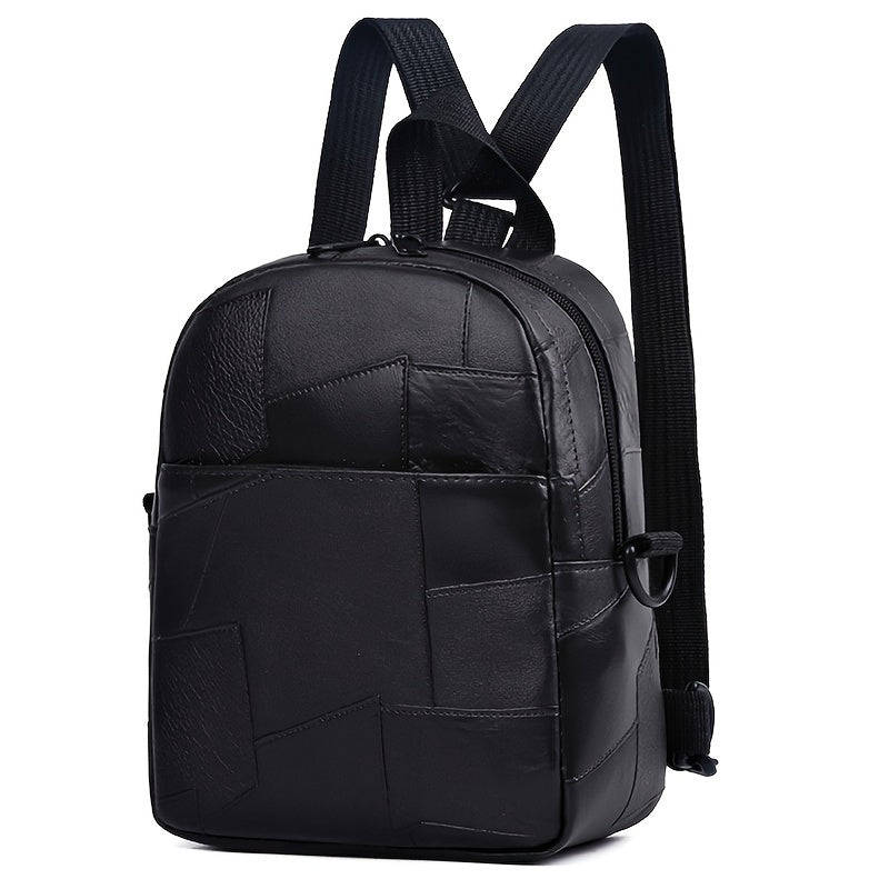 Black Faux Leather Backpack