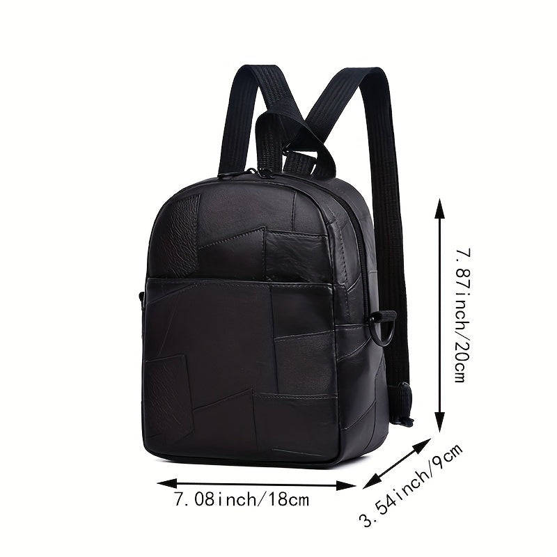 Black Faux Leather Backpack