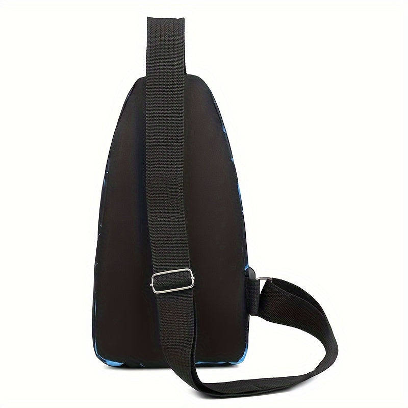 1 piece Men's fashion camouflage messenger bag nylon cloth casual bag commuting zipper chest gossip