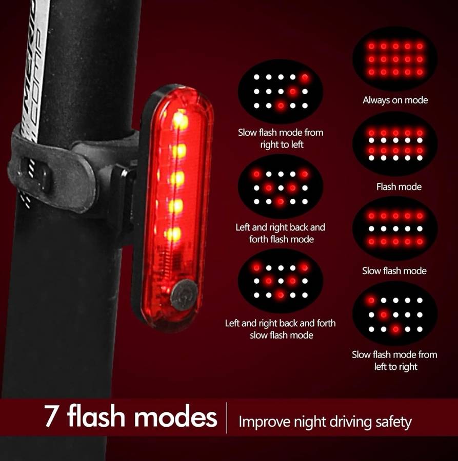 Rechargeable Bicycle Back Light Red