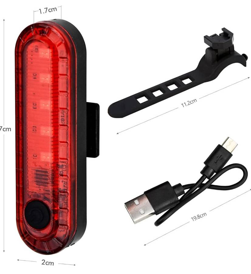 Rechargeable Bicycle Back Light Red