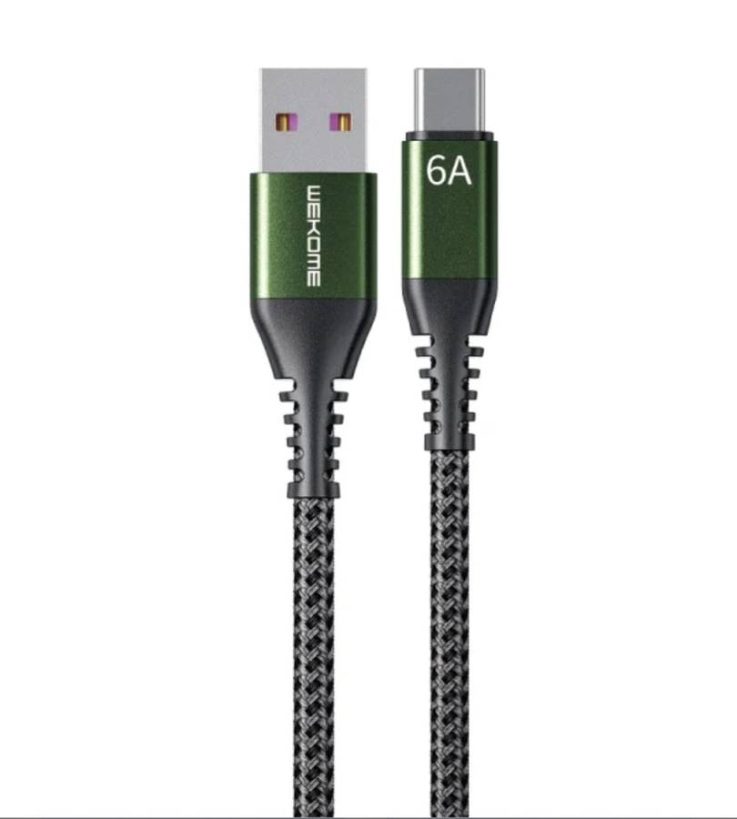 100CM USB Type-C Line and Metal Plug Fast Charging Cable 6A