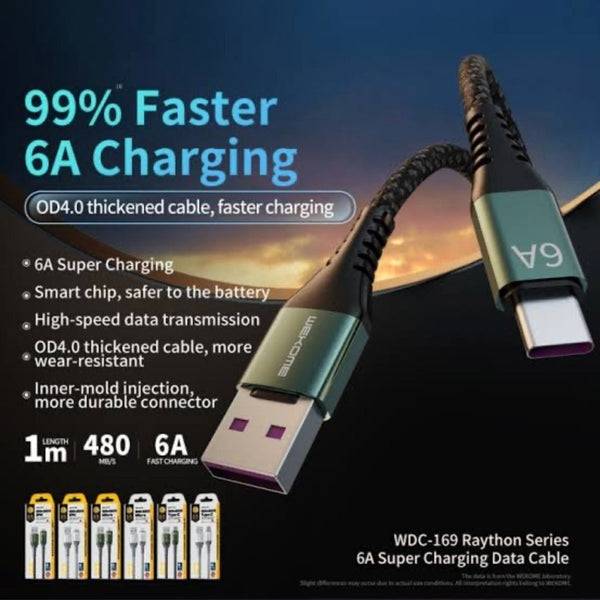 100CM USB Type-C Line and Metal Plug Fast Charging Cable 6A