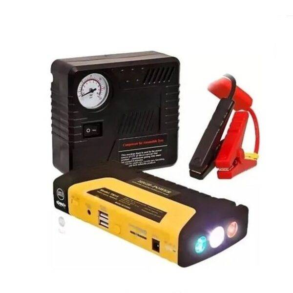 Portable 12V Automatic Car Battery Jump Starter With Air Compressor 16800mah