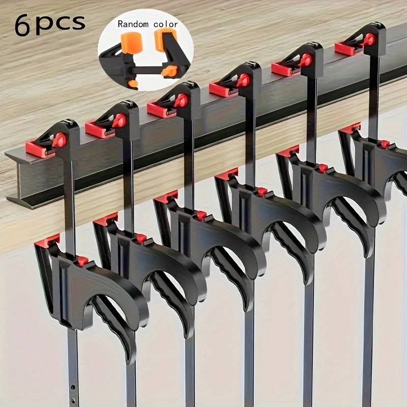 6-Piece Quick Release F-Clamps - 4 Inch Adjustable Ratchet Bar For Woodworking, Metal Construction,
