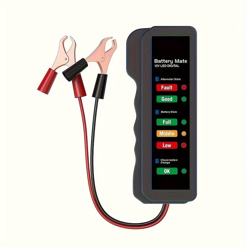 Mini Digital Car Battery And Alternator Savior - 12V Instant Read Tester With 6Led Display - Portabl