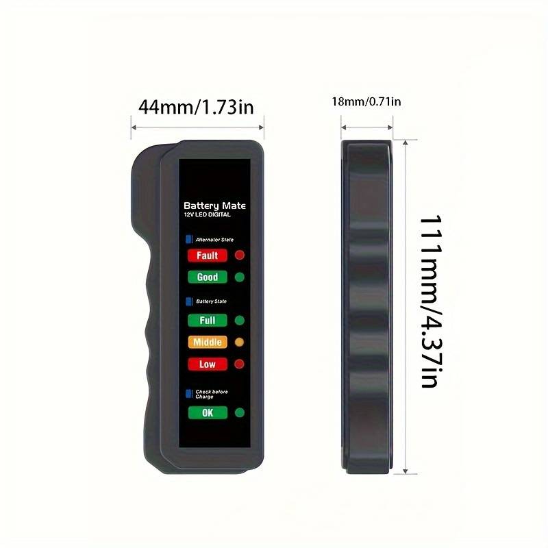 Mini Digital Car Battery And Alternator Savior - 12V Instant Read Tester With 6Led Display - Portabl