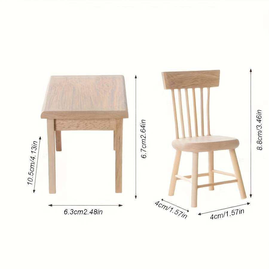 5-Piece Mini Wooden Dining Table Set - Perfect For Living Room Decor, Includes Table And Chairs