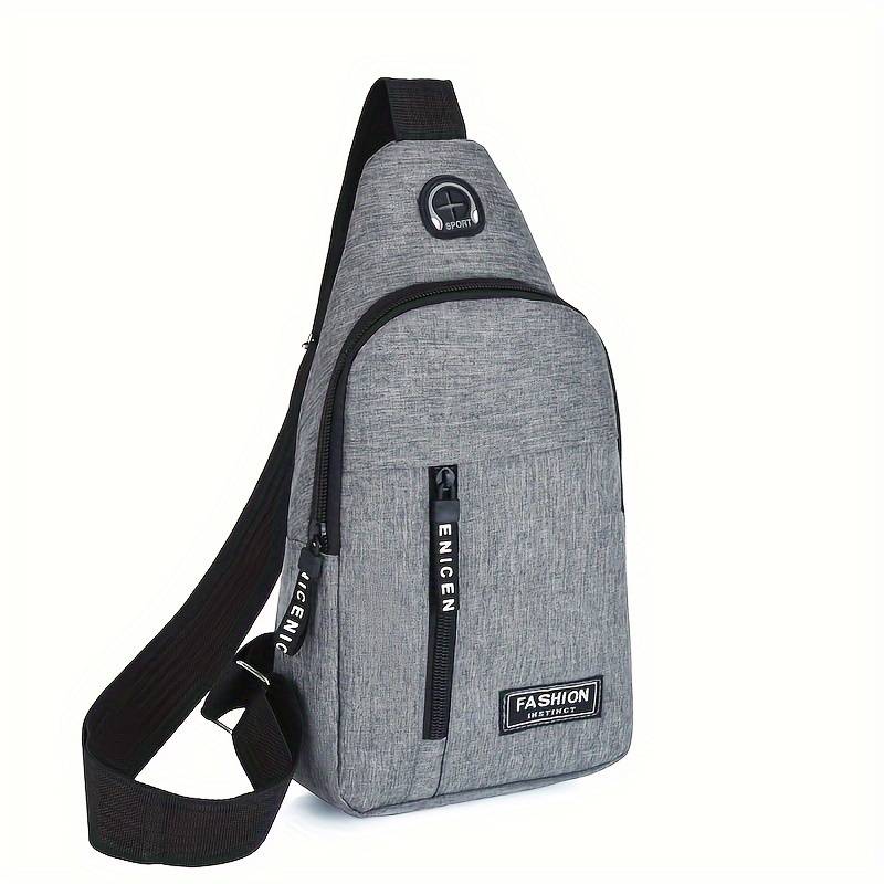 Men's Polyester Chest Bag - 1 Pack Waterproof Crossbody Bag With Multiple Pockets For Outdoor Travel