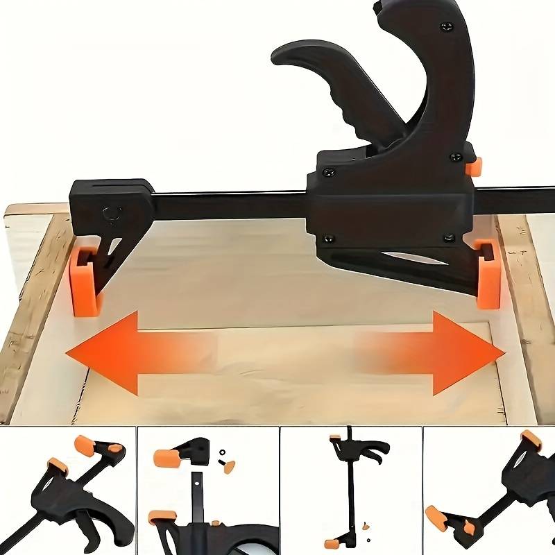 6-Piece Quick Release F-Clamps - 4 Inch Adjustable Ratchet Bar For Woodworking, Metal Construction,