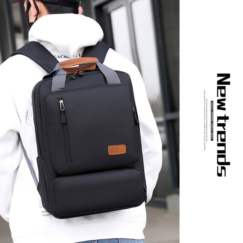 3-Piece Men's Backpack Set, Casual Backpack With Multiple Compartments, Business Shoulder Bag And Pe