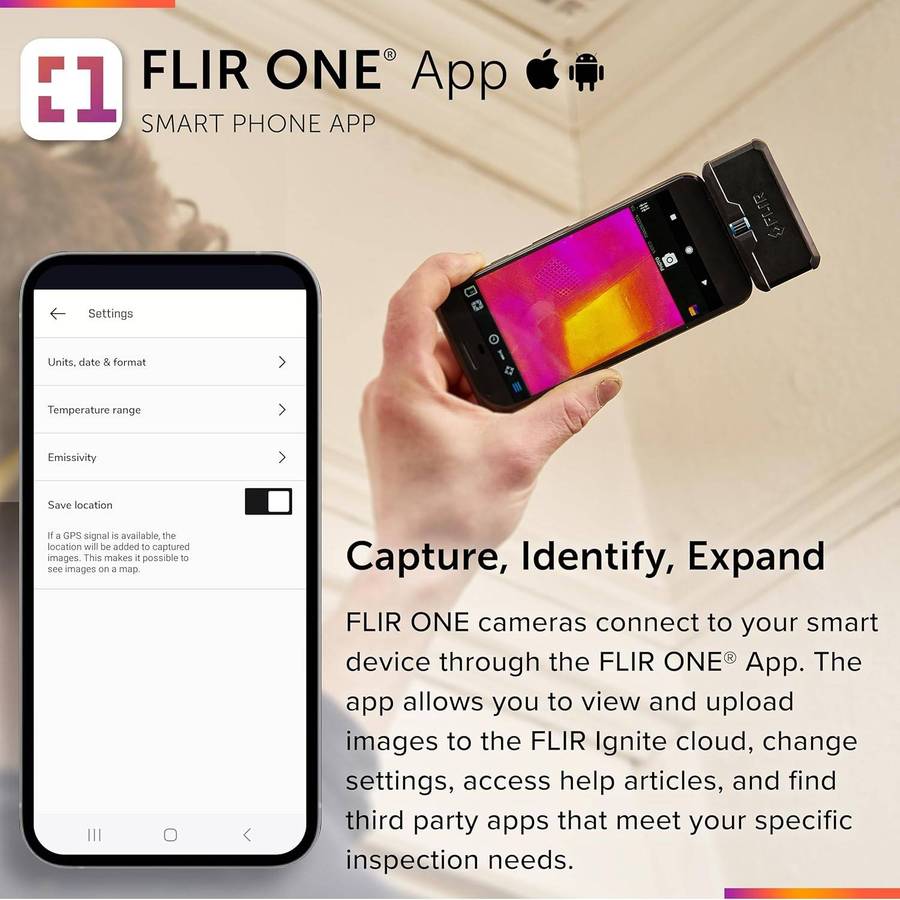 FLIR ONE Gen 3 - Thermal Imaging Camera for Android Smartphones (USB-C): Use for Home Inspection, HV