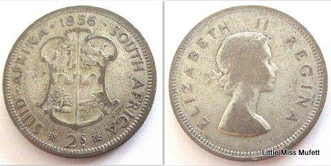 South African 2 Shilling 1955 to 1960--67,86 GRAM---All for 1 bid