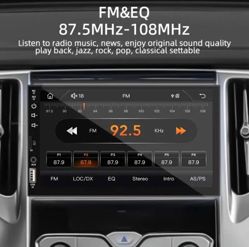 7 Inch HD Touch Screen Car Multimedia Player, Single DIN, Wired CarPlay & Android Auto