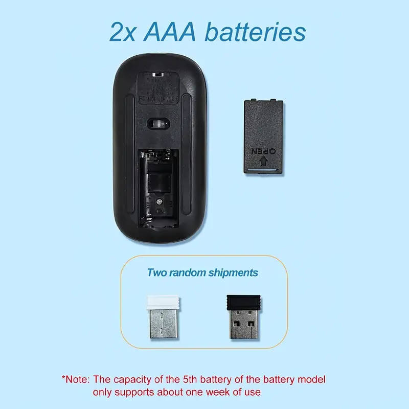 Dual Mode Silent Wireless Mouse with RGB Backlight, Adjustable DPI for Gaming & Office - Cordless