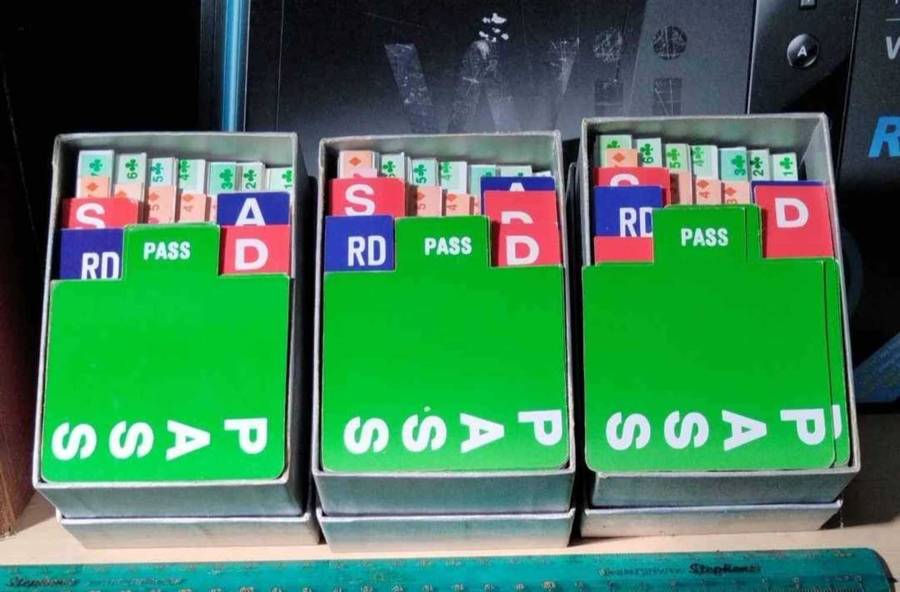3 boxes of Bridge bidding cards