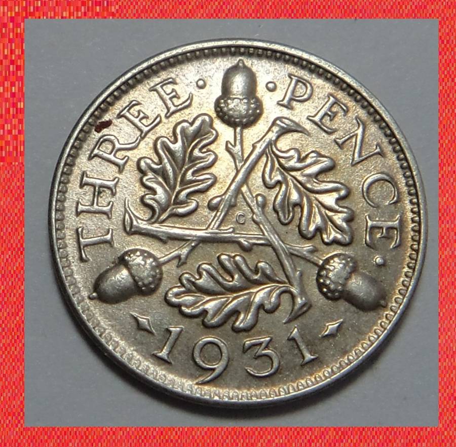 Crazy R1 Start! Great Britain 3-Pence 1931