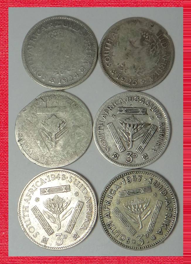 Union of SA: Six Silver Tickies