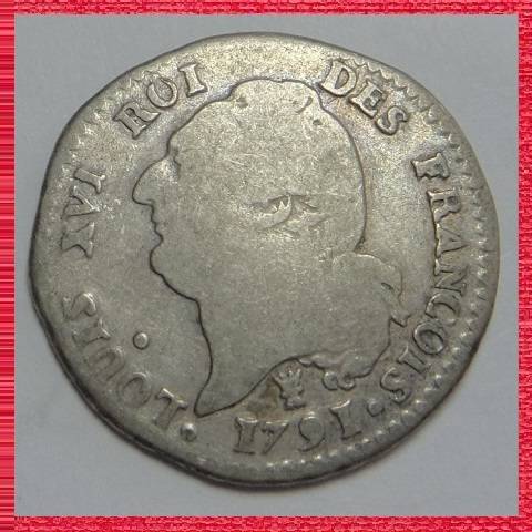 France, King Louis XVI, Silver 15 Sols of 1791