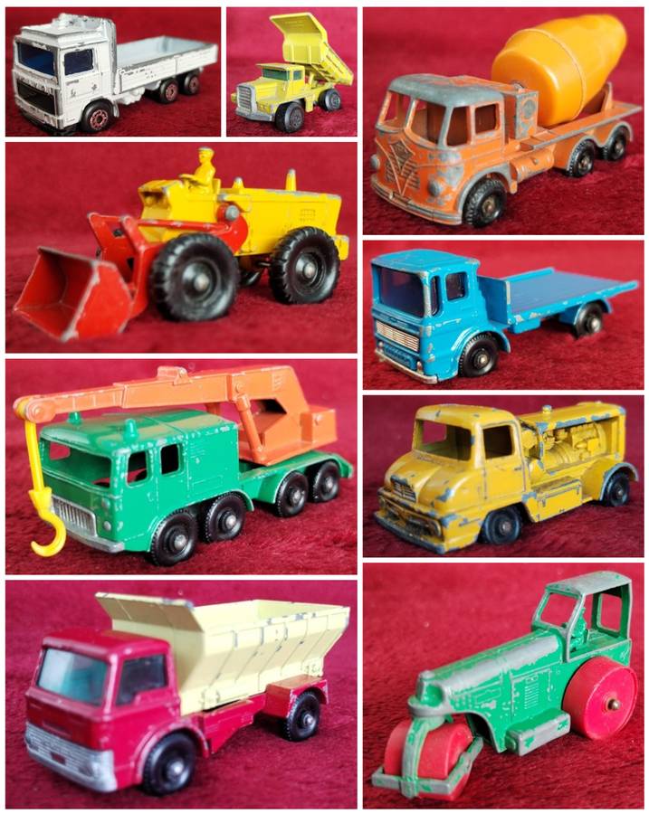 Set of 9 Matchbox Construction Vehicles