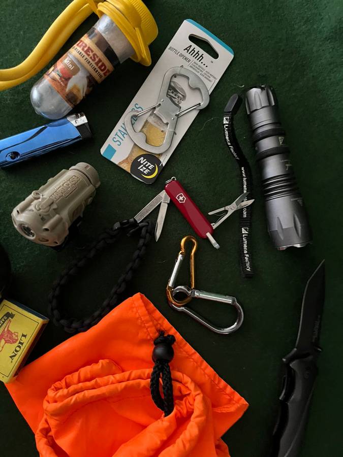 Outdoor Survival kit : take a look : Torches / firelighters / knife / other - great items