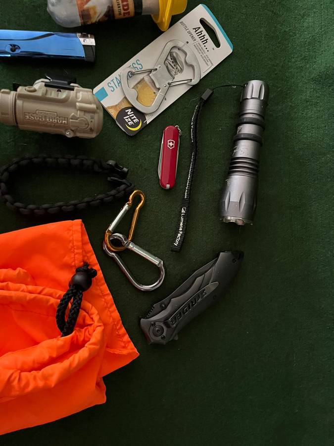 Outdoor Survival kit : take a look : Torches / firelighters / knife / other - great items