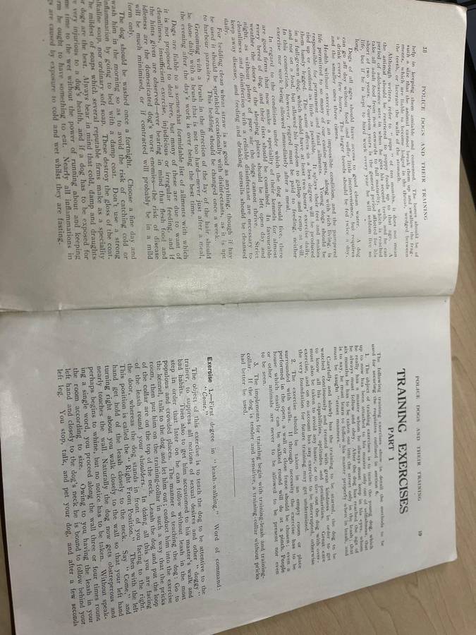 Dog Training Manual - 1933 Old British Police Manual - awesome