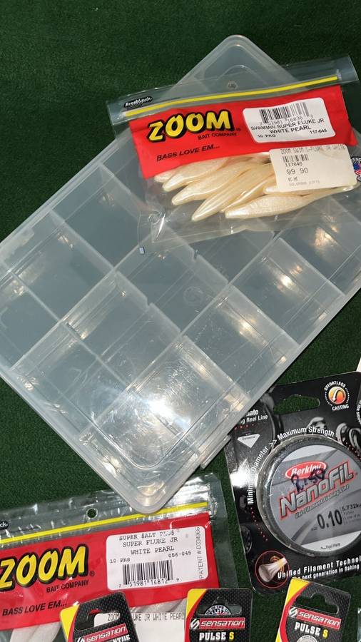Bass Fishing Job lot : lots of items : lures / baits / fishing line and other