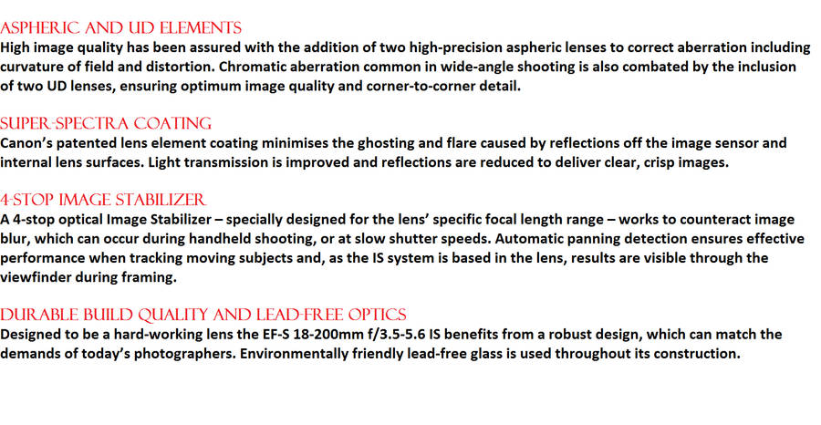 CANON EF-S 18-200mm f/3.5-5.6 IS IN VERY GOOD CONDITION