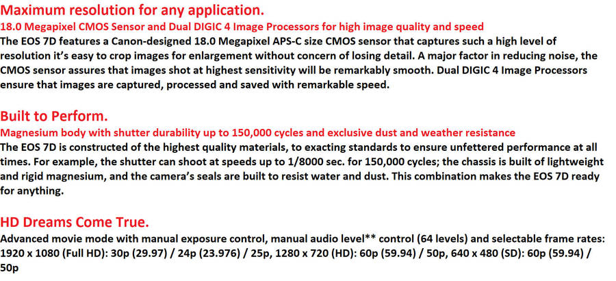 Canon 7D 18MP PROFESSIONAL Digital SLR Camera , With Canon EF-S 18-135mm f/3.5-5.6 IS Lens