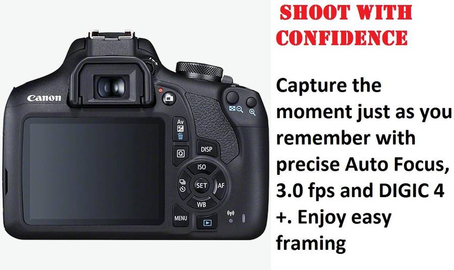 Canon 2000D 24MP DSLR with 18-55mm f/3.5-5.6 III With Shoulder  BAG AND 16GB SD CARD