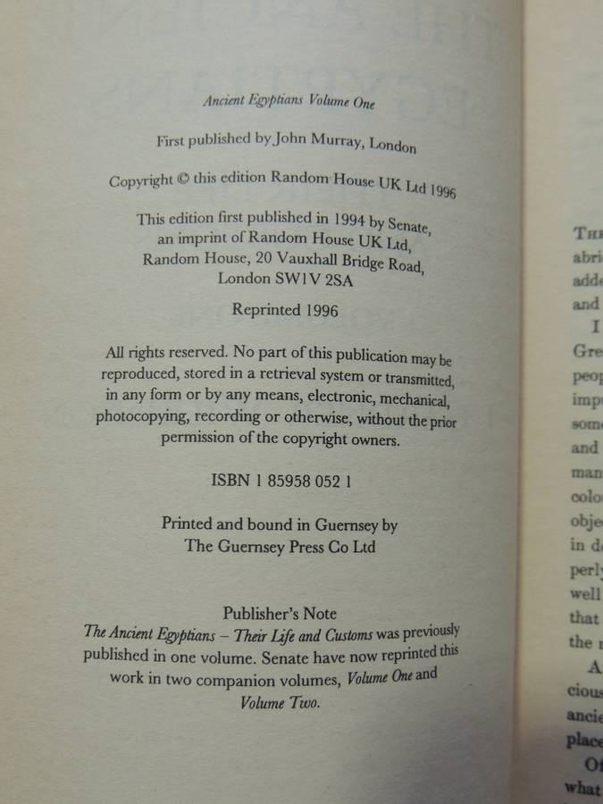 The Ancient Egyptians: Their Life And Customs - J. Gardener Wilkinson   2 Volume Set-