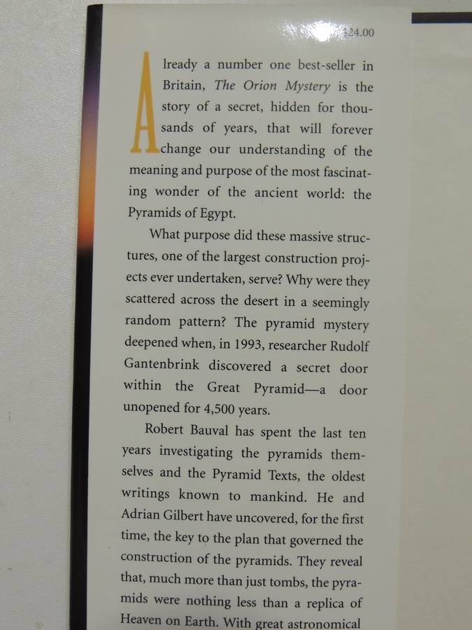 The Orion Mystery: Unlocking The Secrets Of The Pyramids - Robert Bauval & Adrian Gilbert