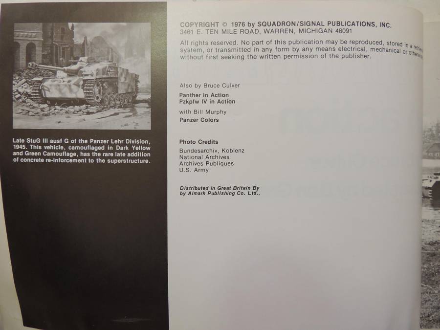 Squadron / Signal Publications Armor No.14: Sturmgeschutz III In Action - Bruce Culver