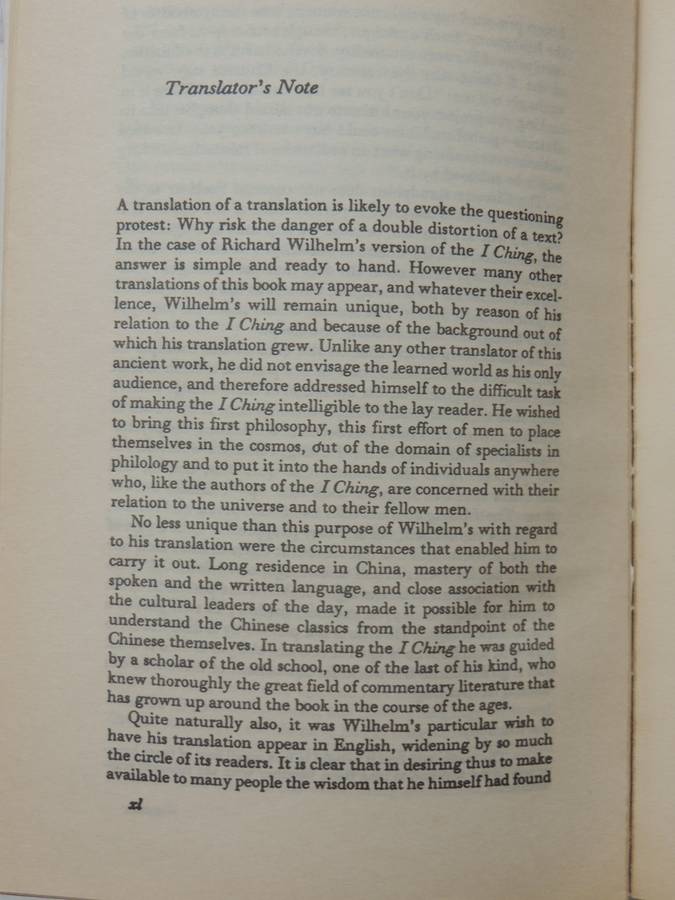 I Ching Or Book Of Changes (Richard Wilhelm Translation)- trans. Into English Cary F. Baynes