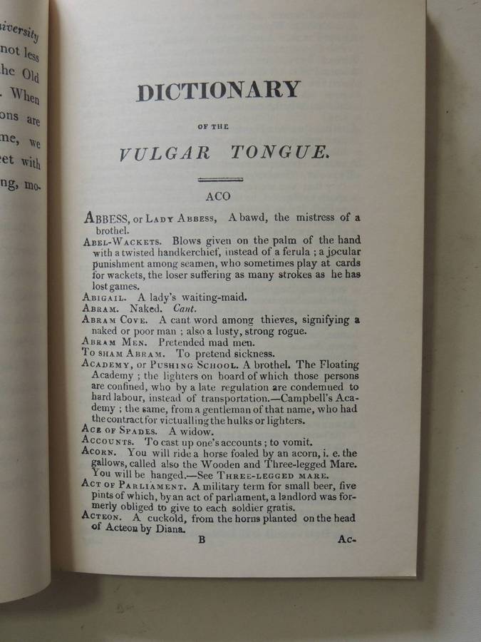 1811 Dictionary Of The Vulgar Tongue - A Dictionary Of Buckish Slang, University Wit & Pickpocket El