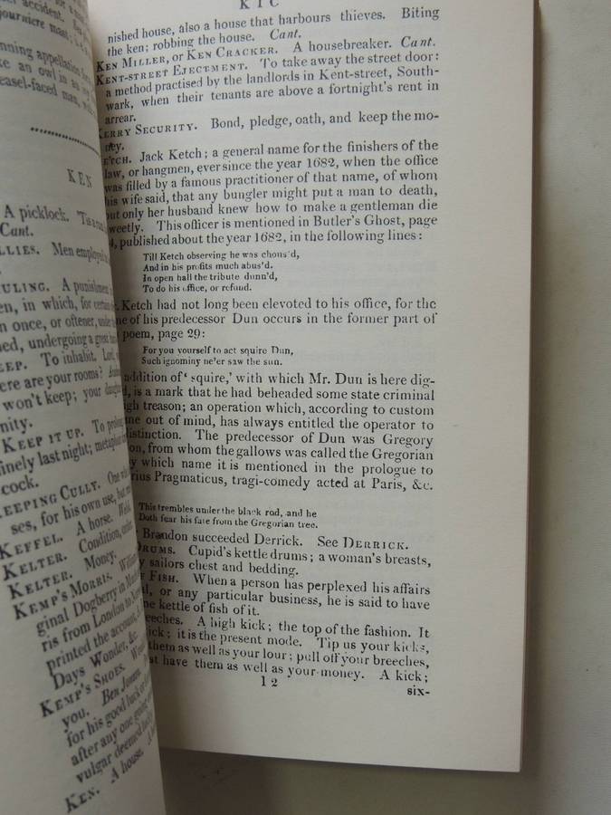 1811 Dictionary Of The Vulgar Tongue - A Dictionary Of Buckish Slang, University Wit & Pickpocket El