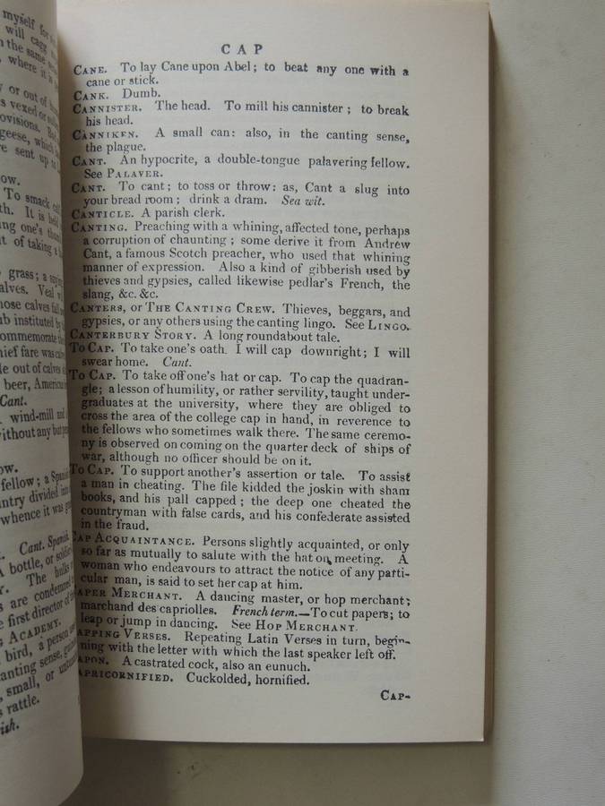 1811 Dictionary Of The Vulgar Tongue - A Dictionary Of Buckish Slang, University Wit & Pickpocket El