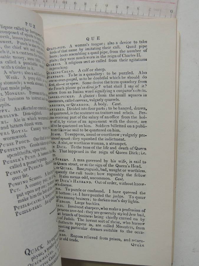 1811 Dictionary Of The Vulgar Tongue - A Dictionary Of Buckish Slang, University Wit & Pickpocket El