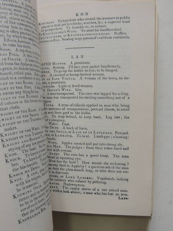 1811 Dictionary Of The Vulgar Tongue - A Dictionary Of Buckish Slang, University Wit & Pickpocket El