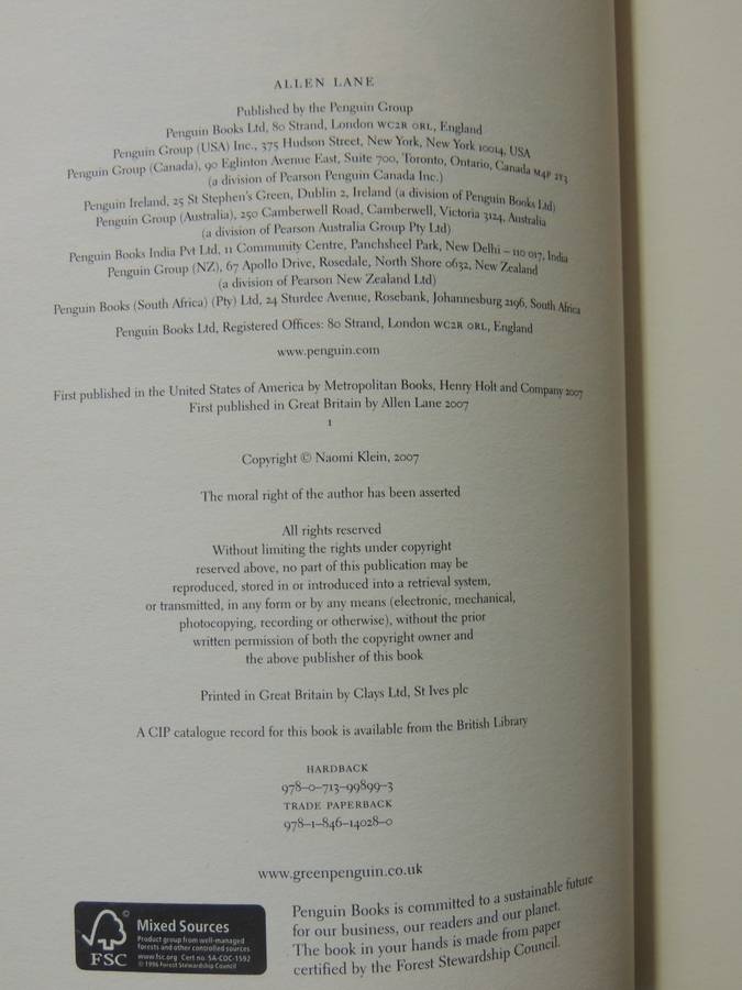 The Shock Doctrine: The Rise Of Disaster Capitalism - Naomi Klein