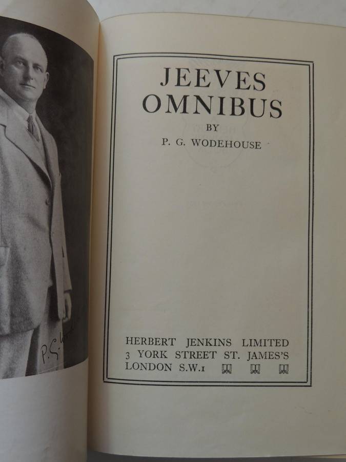 Jeeves Omnibus  - P.G. Wodehouse   1st Edition 1931