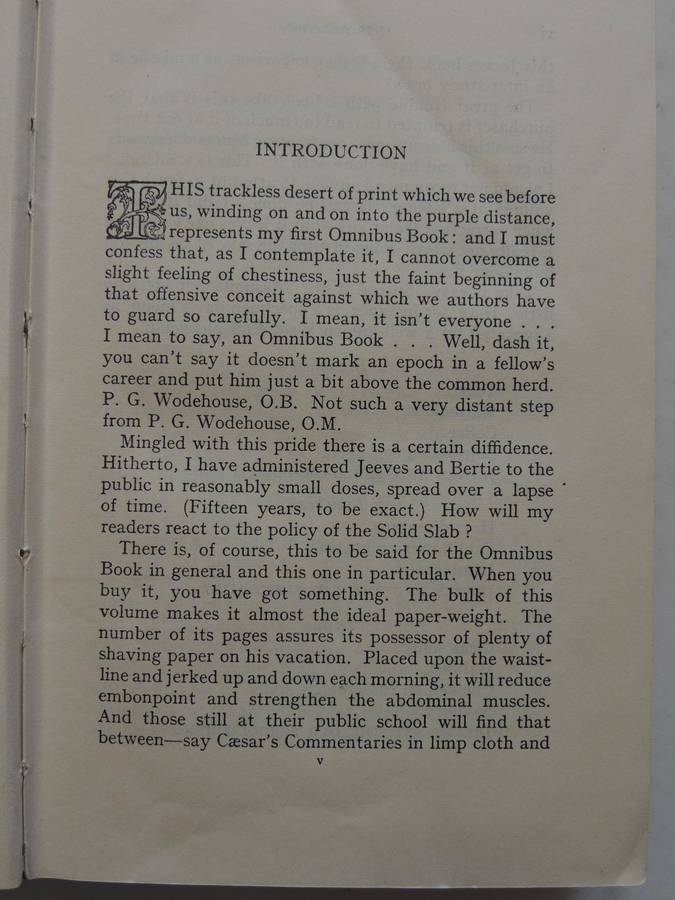 Jeeves Omnibus  - P.G. Wodehouse   1st Edition 1931